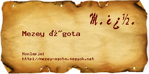 Mezey Ágota névjegykártya