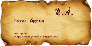 Mezey Ágota névjegykártya
