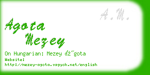 agota mezey business card
